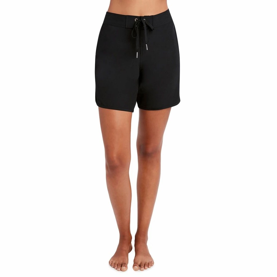 Swimsuits * | Swimsuits Womens Nautica 7 Inch Board Shorts Swim Bottoms Black