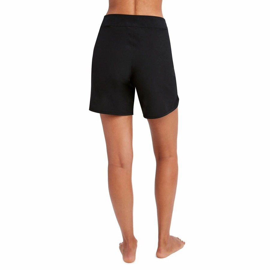 Swimsuits * | Swimsuits Womens Nautica 7 Inch Board Shorts Swim Bottoms Black