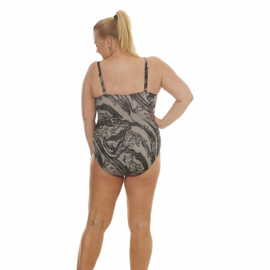 Swimsuits * | Swimsuits Plus Size Calypso Cove Front Tie One Piece Swimsuit