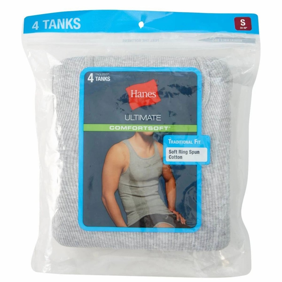 Underwear * | Underwear Mens Hanes Ultimate 4Pk. Tank Tops