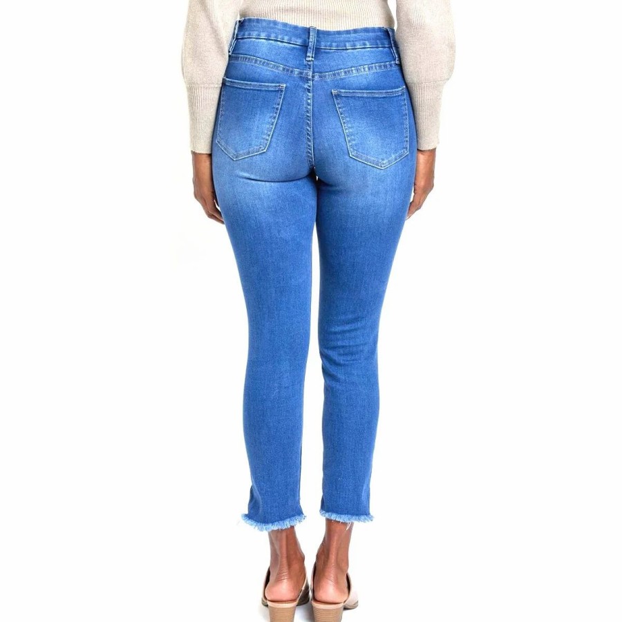 Jeans * | Womens Royalty Curvy Fit One Button Slanted Ankle Jeans