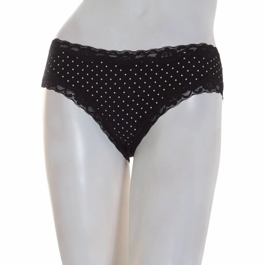 Underwear * | Underwear Womens St. Eve Black & White Dot Hipster Panties 22322K