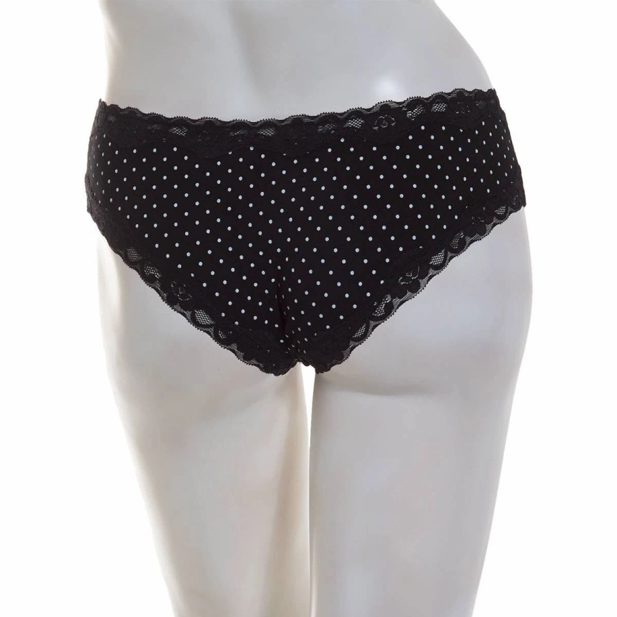 Underwear * | Underwear Womens St. Eve Black & White Dot Hipster Panties 22322K