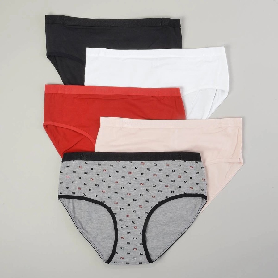 Underwear * | Underwear Womens Nautica 5Pk. Cotton Modal Spandex Binkini Panties-Nt9911