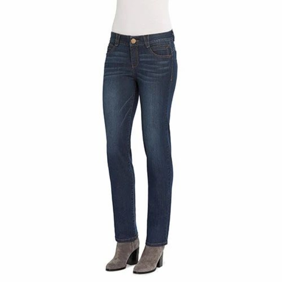 Jeans * | Petite Democracy "Ab"Solution Straight Leg Jeans