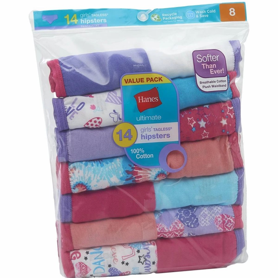 Underwear * | Girls Hanes Ultimate 14Pk. Cotton Underwear