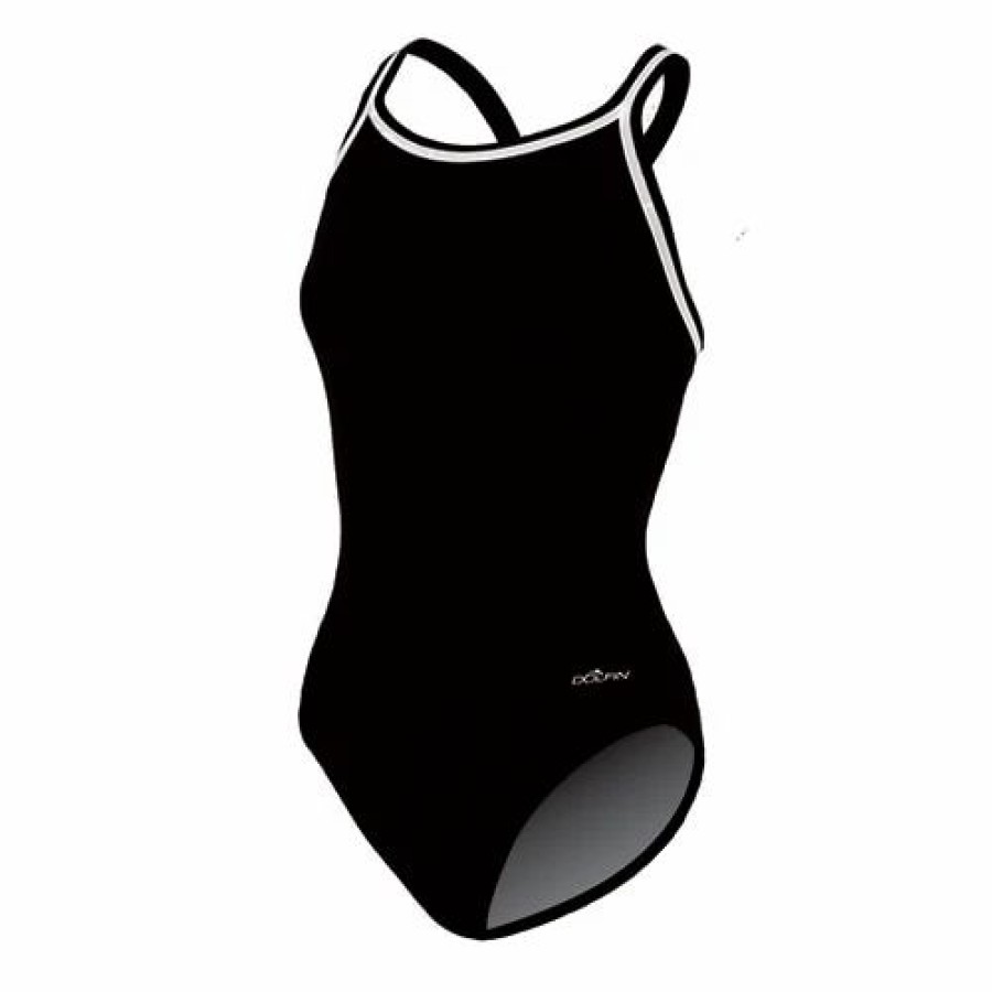 Swimsuits * | Swimsuits Womens Dolfin Team Solid Dbx Back One Piece Swimsuit Black