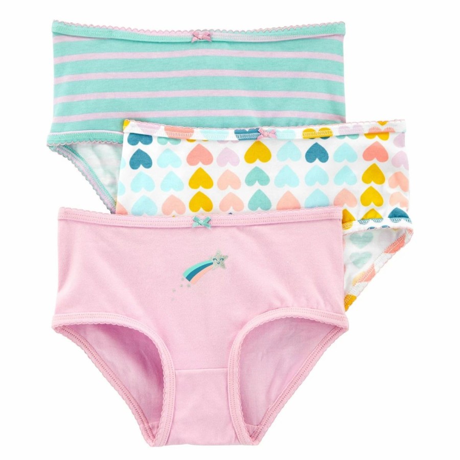 Underwear * | Girls Carter'S 3Pk. Underwear Pink/Blue