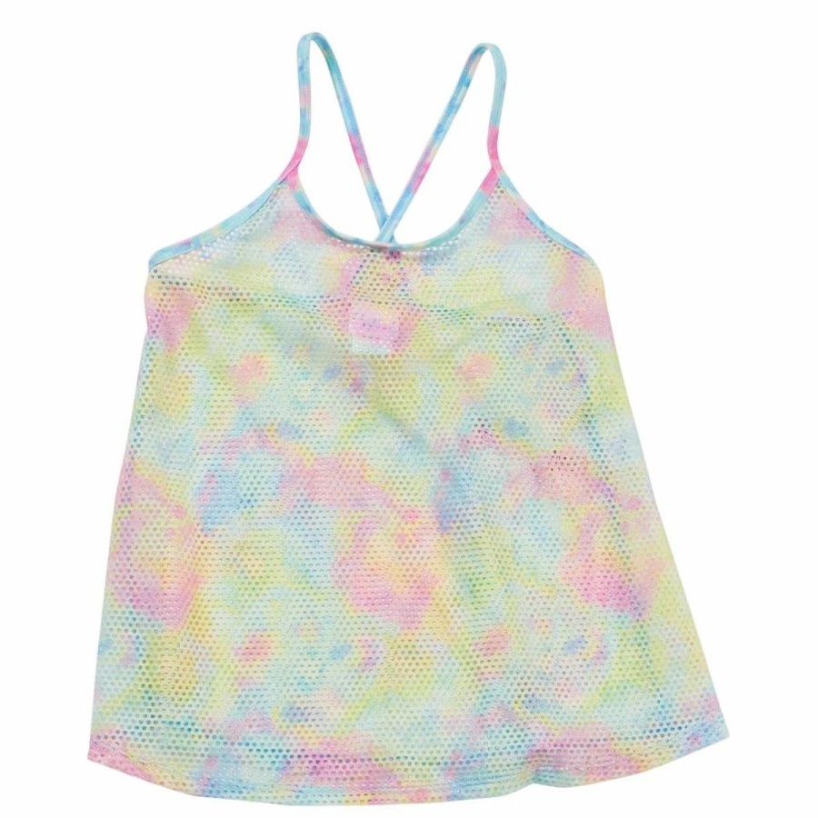 Swimsuits * | Swimsuits Girls (7-16) Shelloha Marble Tie Dye Swim Cover-Up