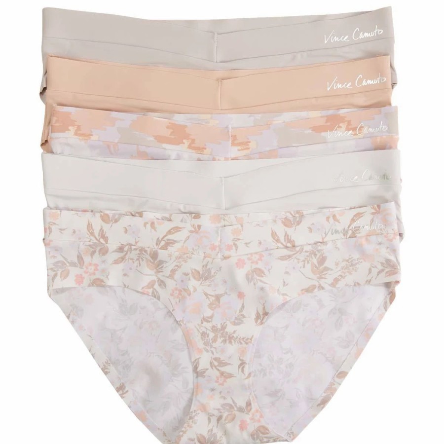 Underwear * | Underwear Womens Vince Camuto 5Pk. Micro Laser Hipster Panties Vco72809Abv