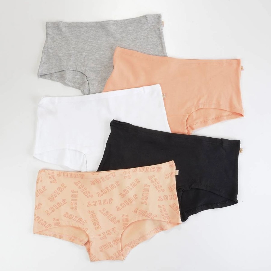 Underwear * | Underwear Womens Juicy Couture 5Pk. Cotton Boyshort Panties-Jc9785-5Pkce