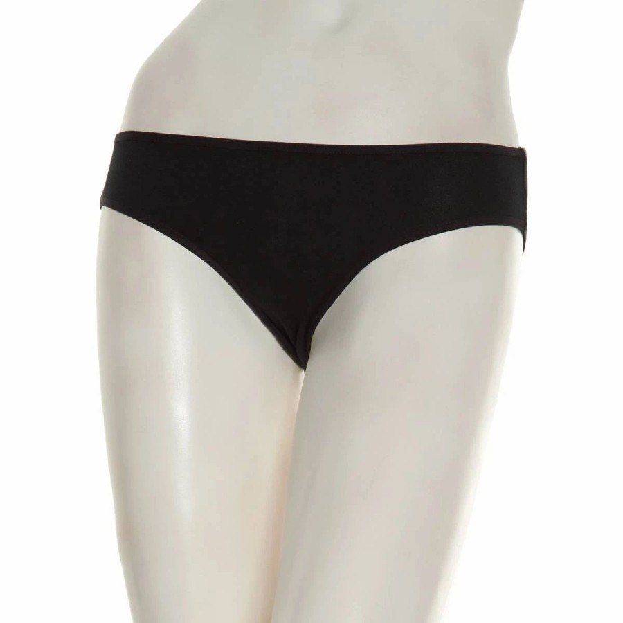 Underwear * | Underwear Womens Rene Rofe Cotton Spandex Bikini Panties 16206-Blk4