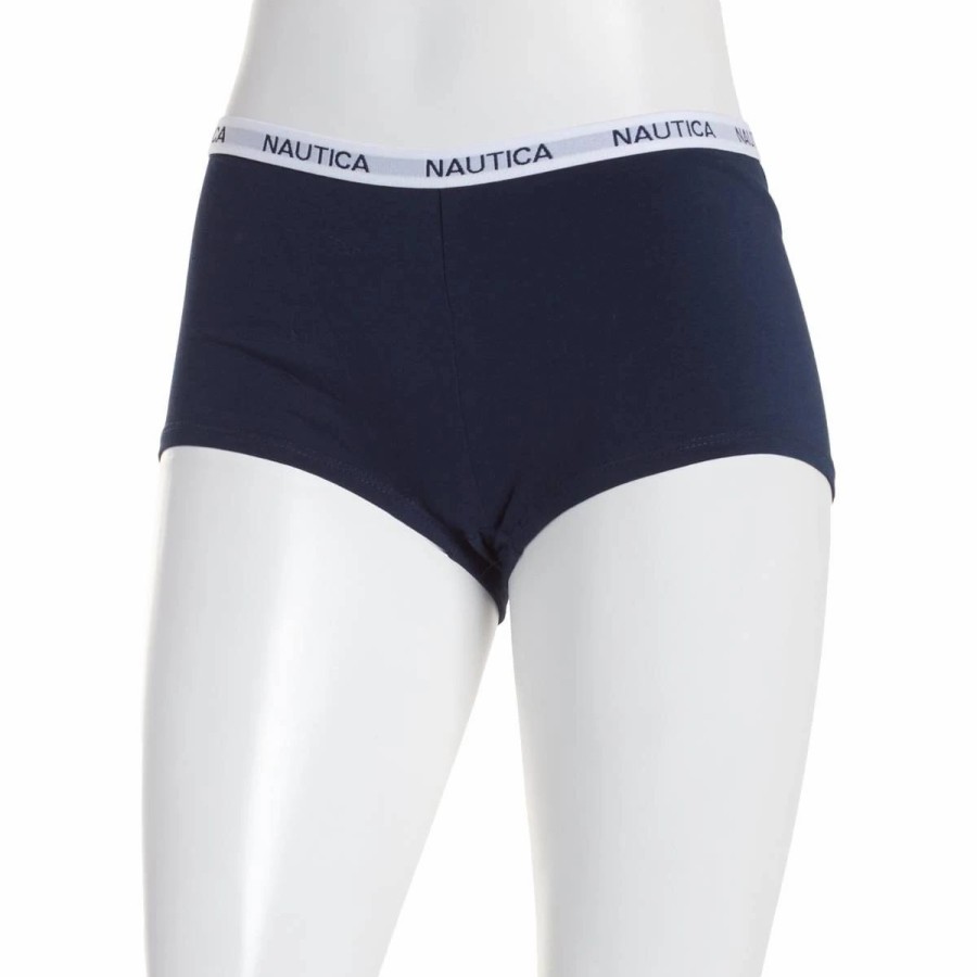 Underwear * | Underwear Womens Nautica Cotton Spandex Boyshorts Panties Nt4463Dr