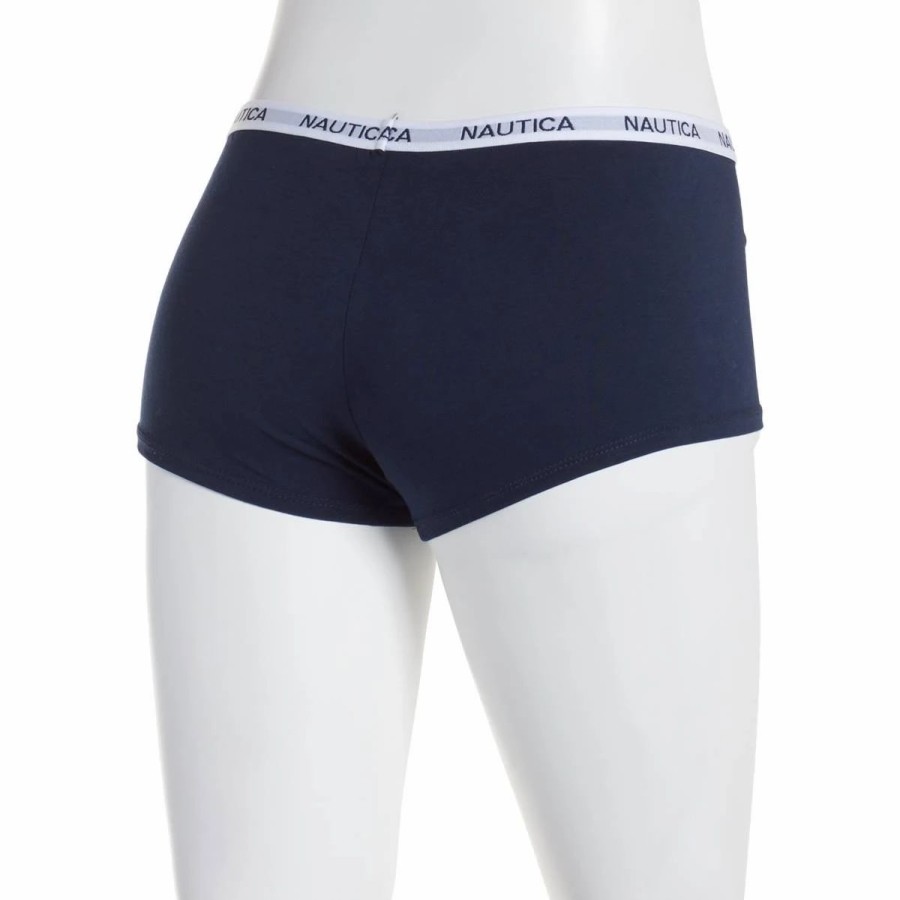 Underwear * | Underwear Womens Nautica Cotton Spandex Boyshorts Panties Nt4463Dr