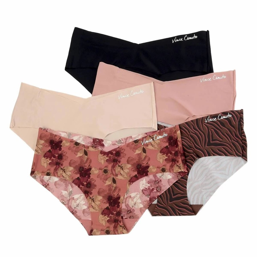 Underwear * | Underwear Womens Vince Camuto 5Pk. Vince Laser Hipsters Vco72842Fbv