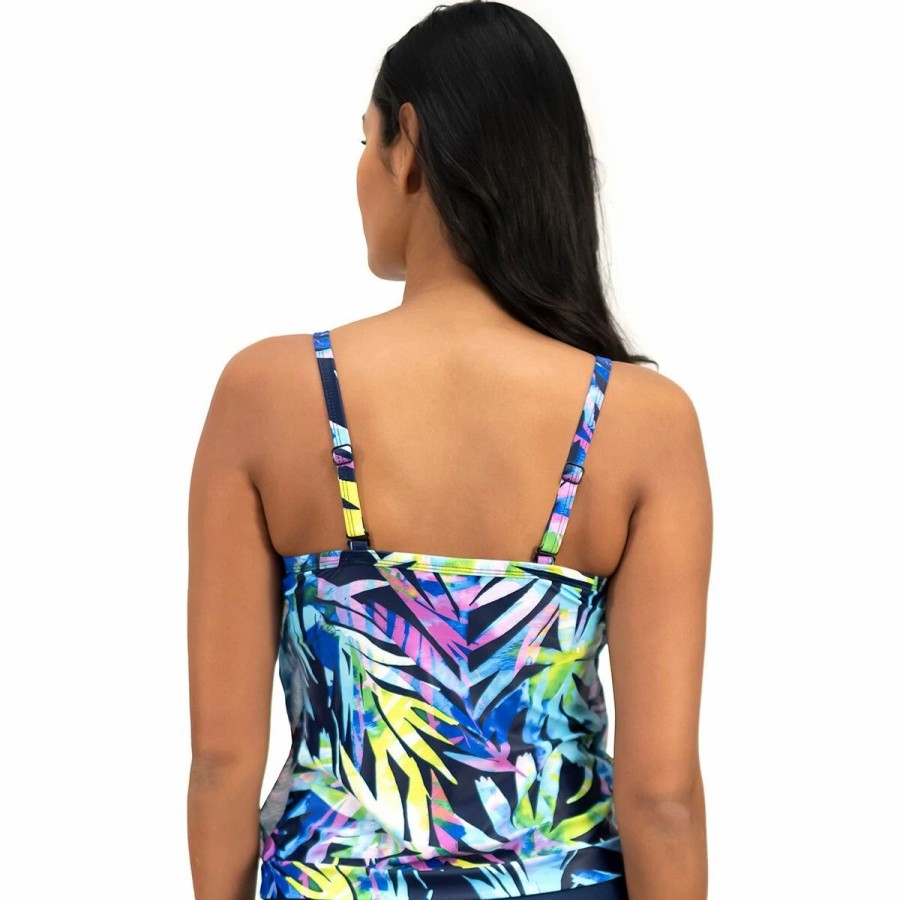 Swimsuits * | Swimsuits Womens Del Raya Prismatic Jungle Blouson Tankini Swim Top