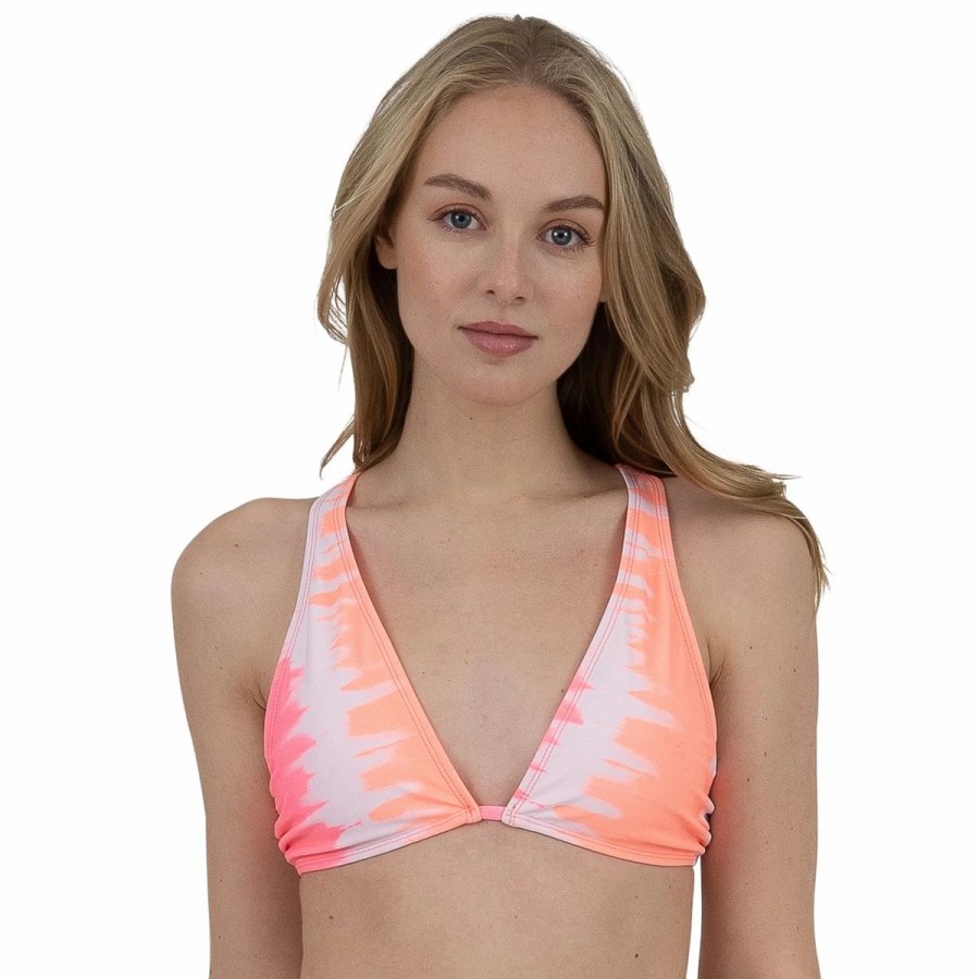 Swimsuits * | Swimsuits Juniors Cyn & Luca Placed Tie Dye Tall Triangle Top