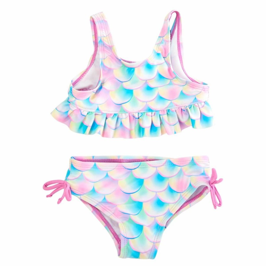 Swimsuits * | Swimsuits Baby Girl (12-24M) Shelloha 2Pc. Mermaid Ruffle Swim Set