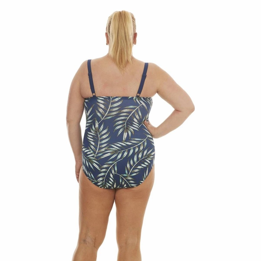 Swimsuits * | Swimsuits Plus Size Calypso Cove Square Neck One Piece Swimsuit