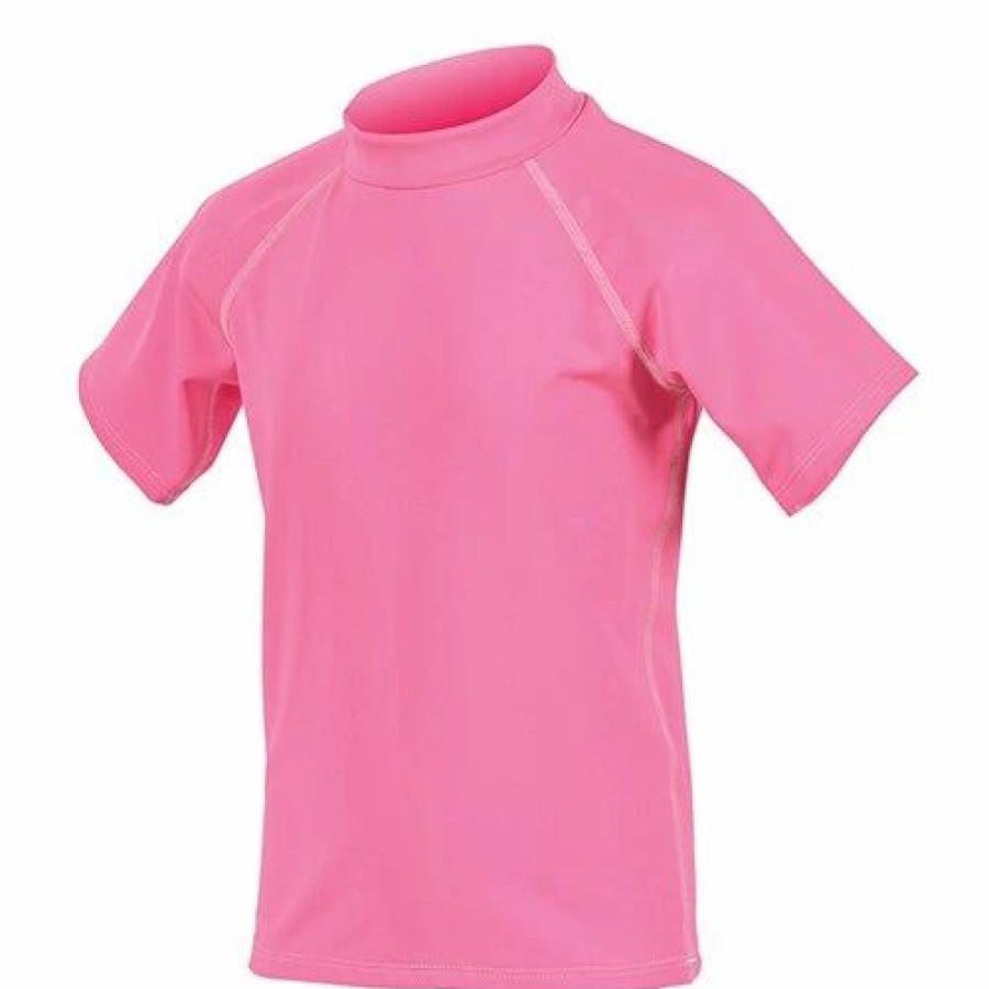 Swimsuits * | Swimsuits Girls Dolfin Swim Shirt Pink