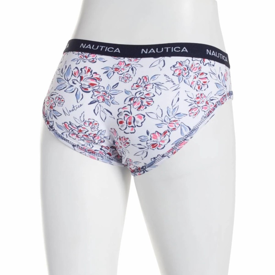 Underwear * | Underwear Womens Nautica Cotton Spandex Floral Hipster Panties Nt4430Ar