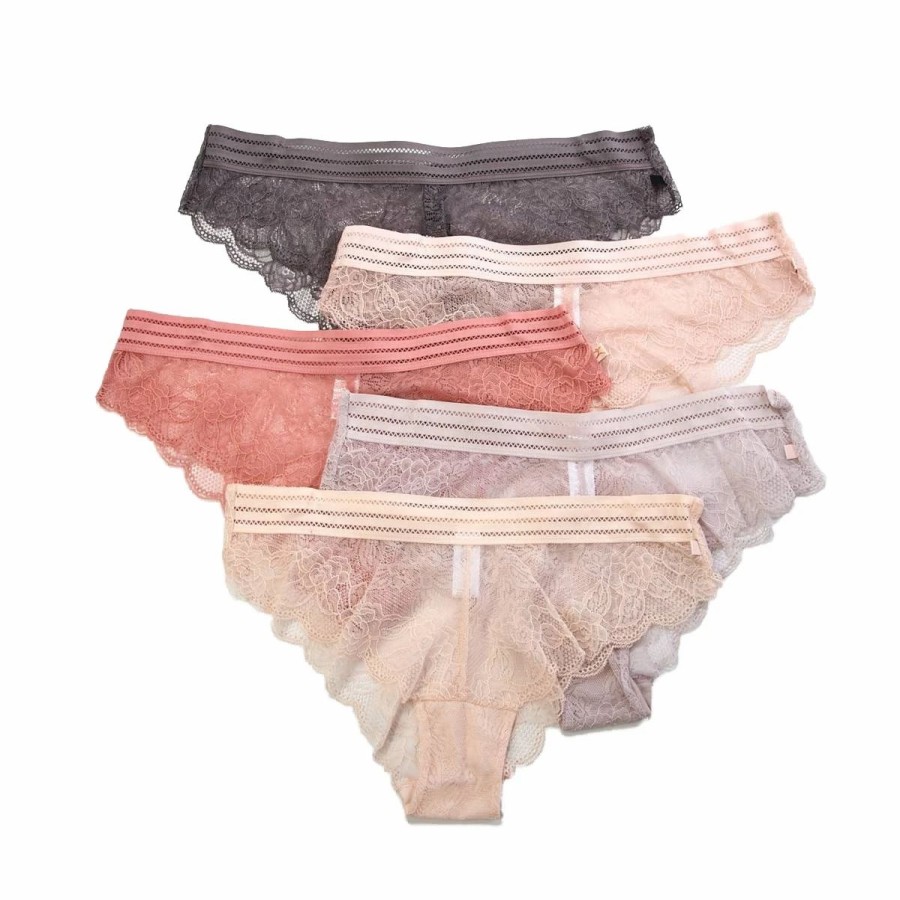 Underwear * | Underwear Womens Danskin 5Pk. Lace Tanga Cheeky Panties Ds9803-5Pkak