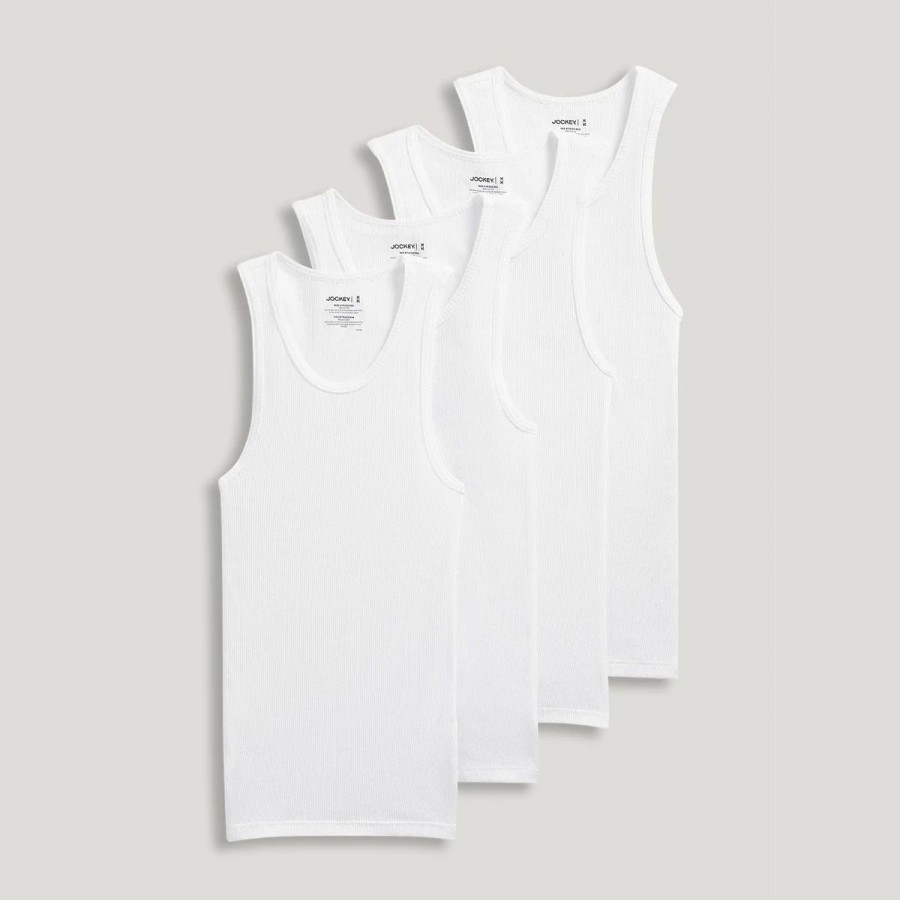 Underwear * | Underwear Boys (8-20) Jockey 4Pk. Tank Undershirts