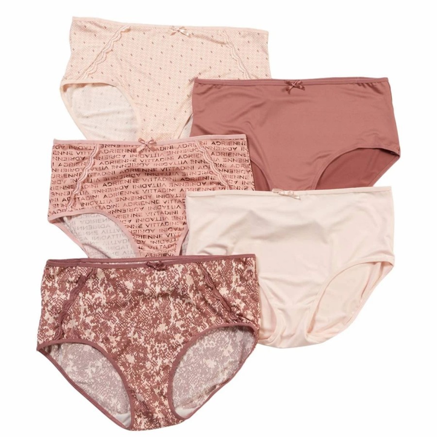 Underwear * | Underwear Plus Size Adrienne Vittadini 5Pk. Micro Full Brief Panties-Av8609