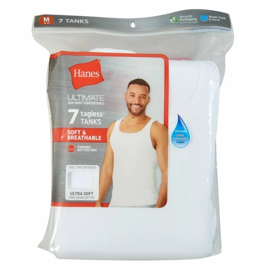 Underwear * | Underwear Mens Hanes Ultimate 7Pk. Tank Tops