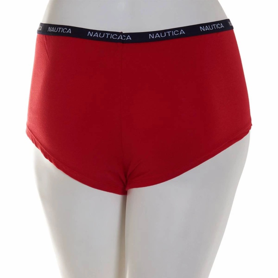 Underwear * | Underwear Plus Size Nautica Cotton Boyshort Panties Nt9277T