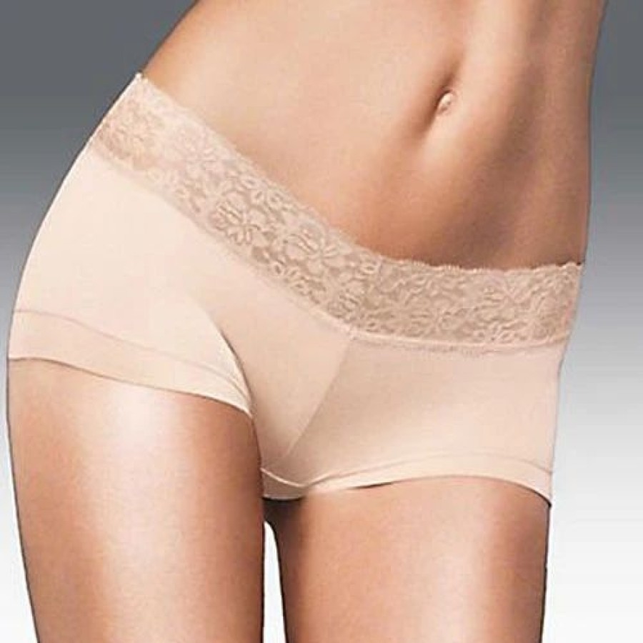 Underwear * | Underwear Womens Maidenform Cotton & Lace Boyshort Panties 40859