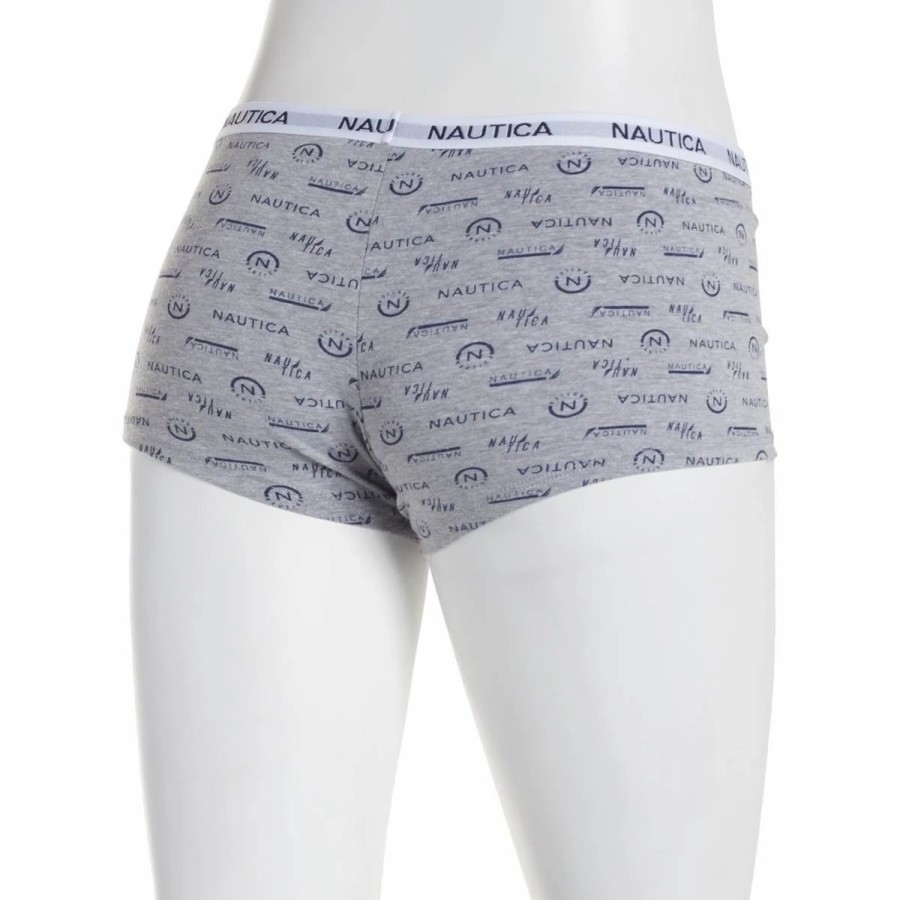 Underwear * | Underwear Womens Nautica Cotton Spandex Logo Boyshort Panties Nt4463Dp