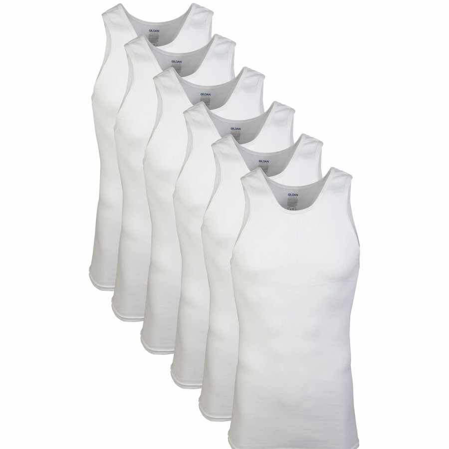 Underwear * | Underwear Mens Gildan 6 Pack Tank Tops