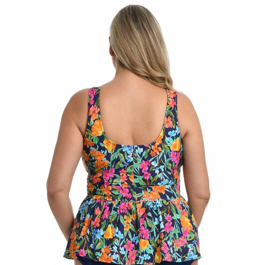 Swimsuits * | Swimsuits Plus Size Maxine Wildflower Empire Tankini Swim Top