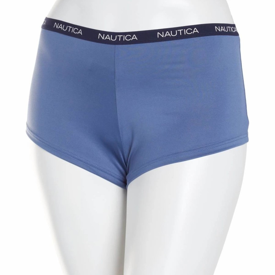 Underwear * | Underwear Plus Size Nautica Micro Boyleg Panties Nt9695Bm