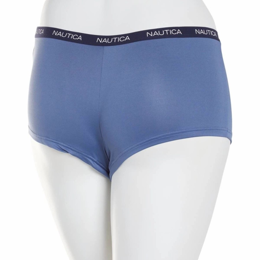 Underwear * | Underwear Plus Size Nautica Micro Boyleg Panties Nt9695Bm