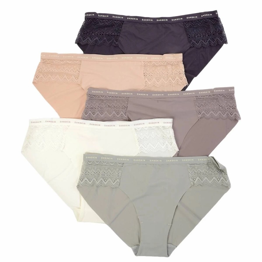 Underwear * | Underwear Womens Danskin 5Pk. Laser Micro Hipster Panties