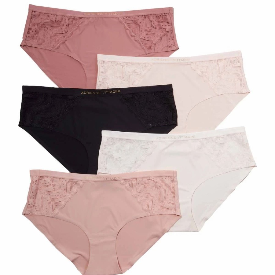 Underwear * | Underwear Womens Adrienne Vittadini 5Pk. Nylon Hipster Panties- Av9605-5Pkf