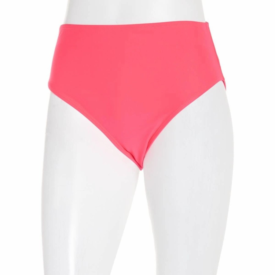 Swimsuits * | Swimsuits Juniors Cyn & Luca Solid Hannah High Waist Swim Bottom