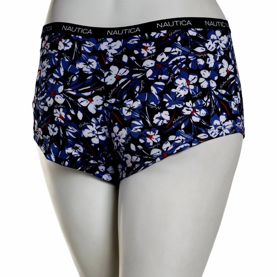 Underwear * | Underwear Plus Size Nautica Micro Boyshort Panties Nt9695Bp