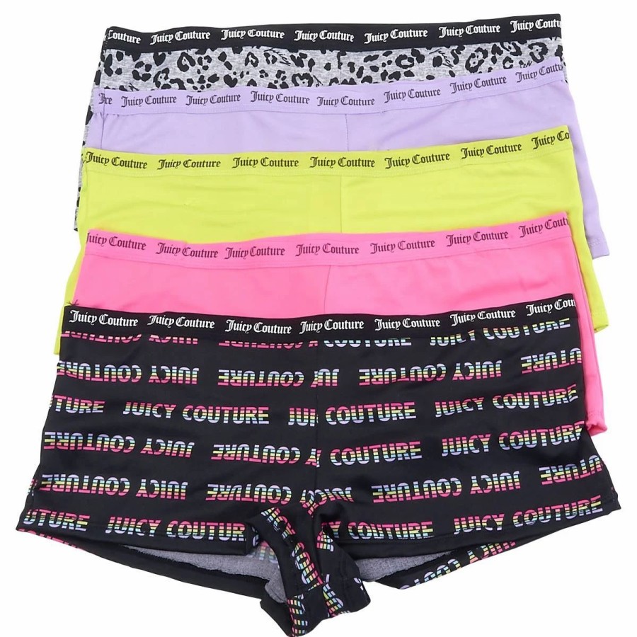 Underwear * | Underwear Juniors Juicy Couture 5Pk. Micro Boyshort Panties Jc8556-5Pkbc