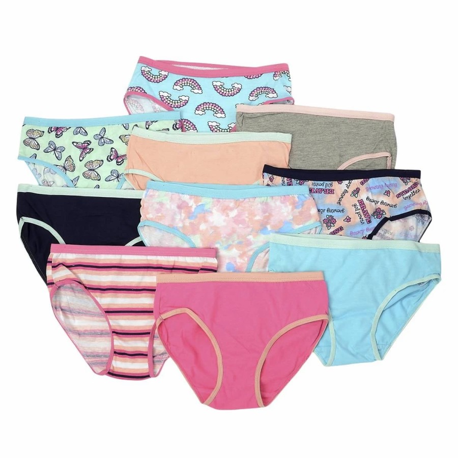 Underwear * | Girls (4-12) Limited Too 10Pk. Multicolor Bikini Underwear