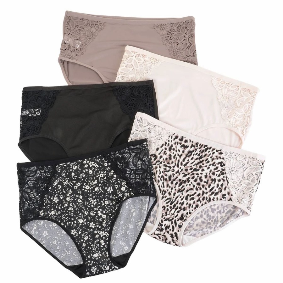 Underwear * | Underwear Plus Size Delta Burke 5Pk. Micro Brief Panties-Db8564-5Pkab