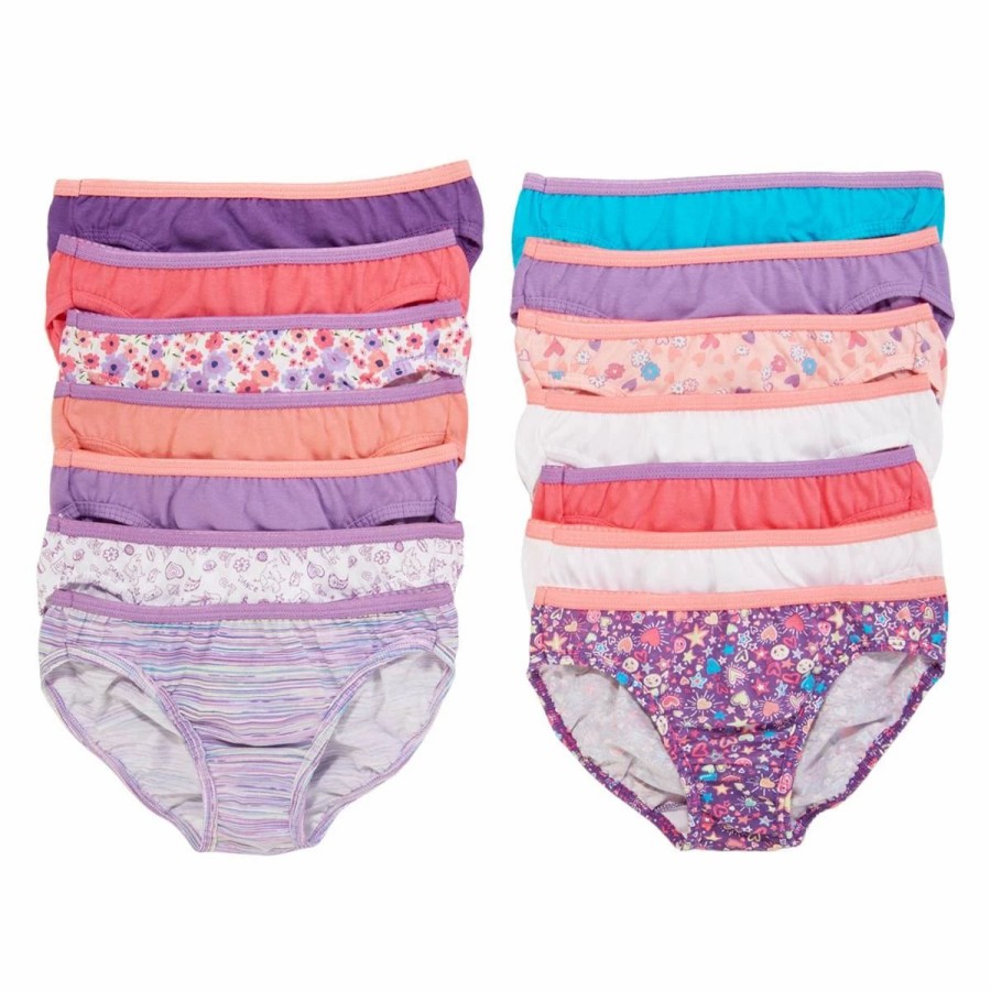 Underwear * | Girls Hanes Ultimate 14Pk. Underwear Purple/Multi