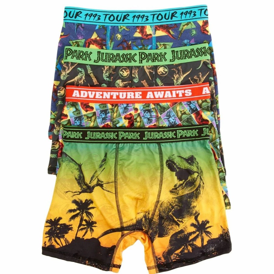 Underwear * | Underwear Boys Handcraft 4Pk. Jurassic Park (Retro) Boxer Briefs