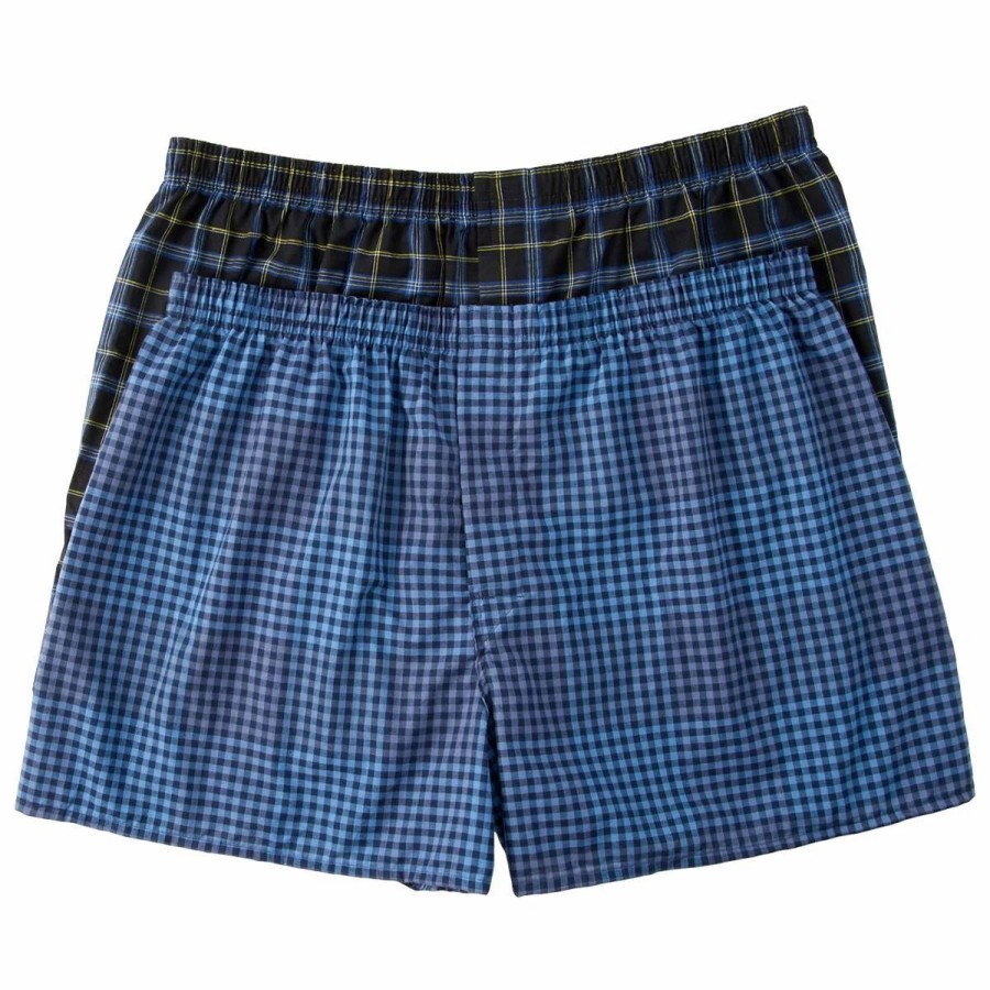 Underwear * | Underwear Mens Big & Tall Hanes 2Pk. Big Man Ultimate Tartan Boxers