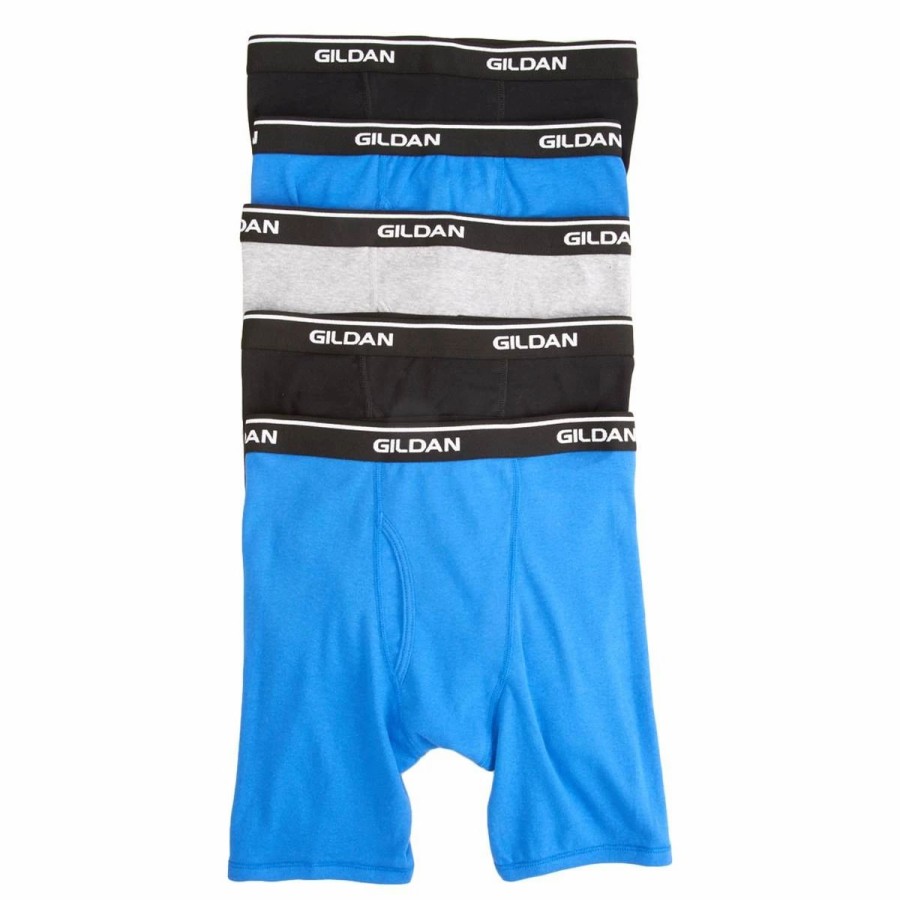 Underwear * | Underwear Mens Gildan 5 Pack Long Leg Boxer Brief