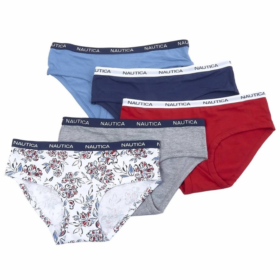 Underwear * | Underwear Womens Nautica 5Pk. Logo Hipster Panties Nt9915-5Pkp