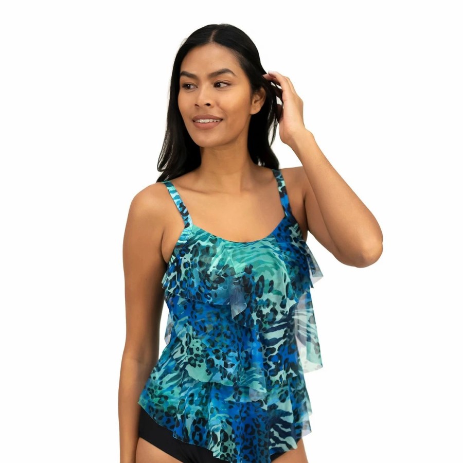 Swimsuits * | Swimsuits Womens Del Raya 3 Tier Hankie Tankini Swim Top