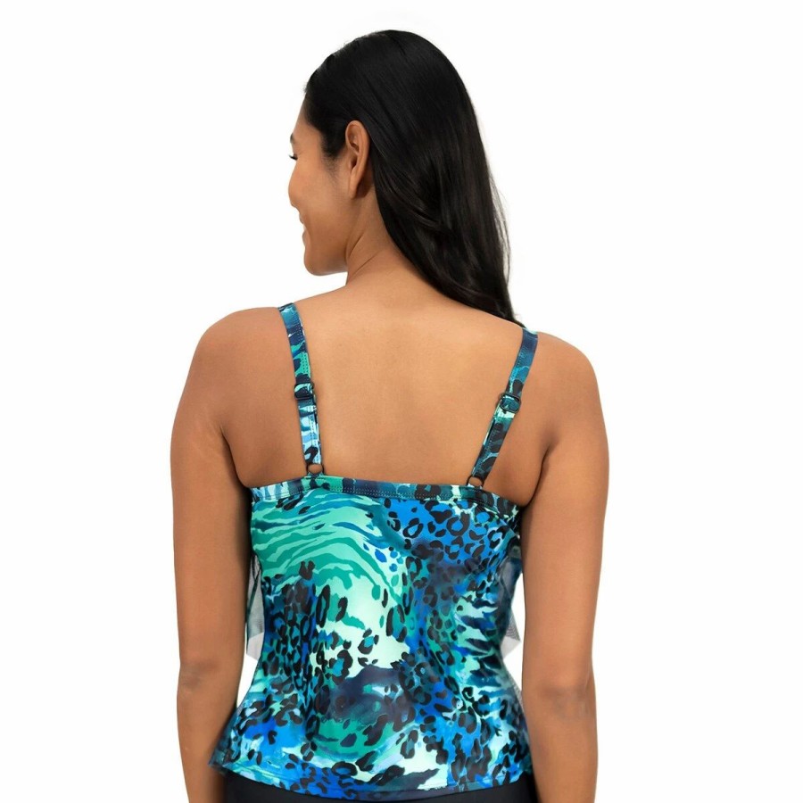 Swimsuits * | Swimsuits Womens Del Raya 3 Tier Hankie Tankini Swim Top